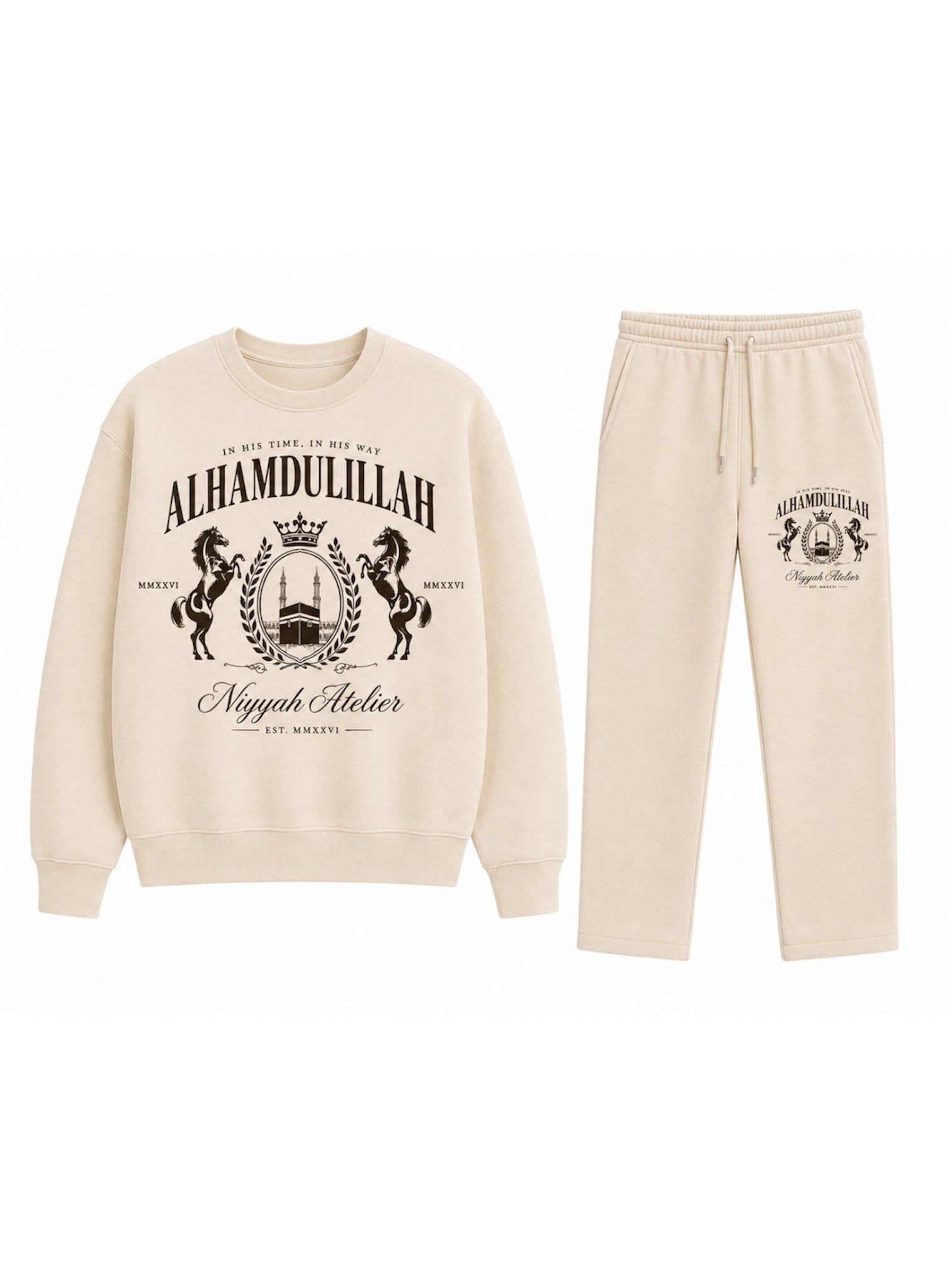 “Alhamdulillah” Heritage Set — Cream
